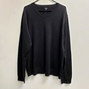 Apt 9 Black Vneck Wool Blend Mens Sweater Size XXL